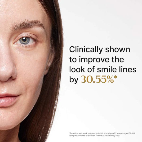 Clinically shown to improve the skin look of smile lines by 30.55%+